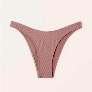 Abercrombie & Fitch swim high leg cheeky bikini bottoms - mauve - large
